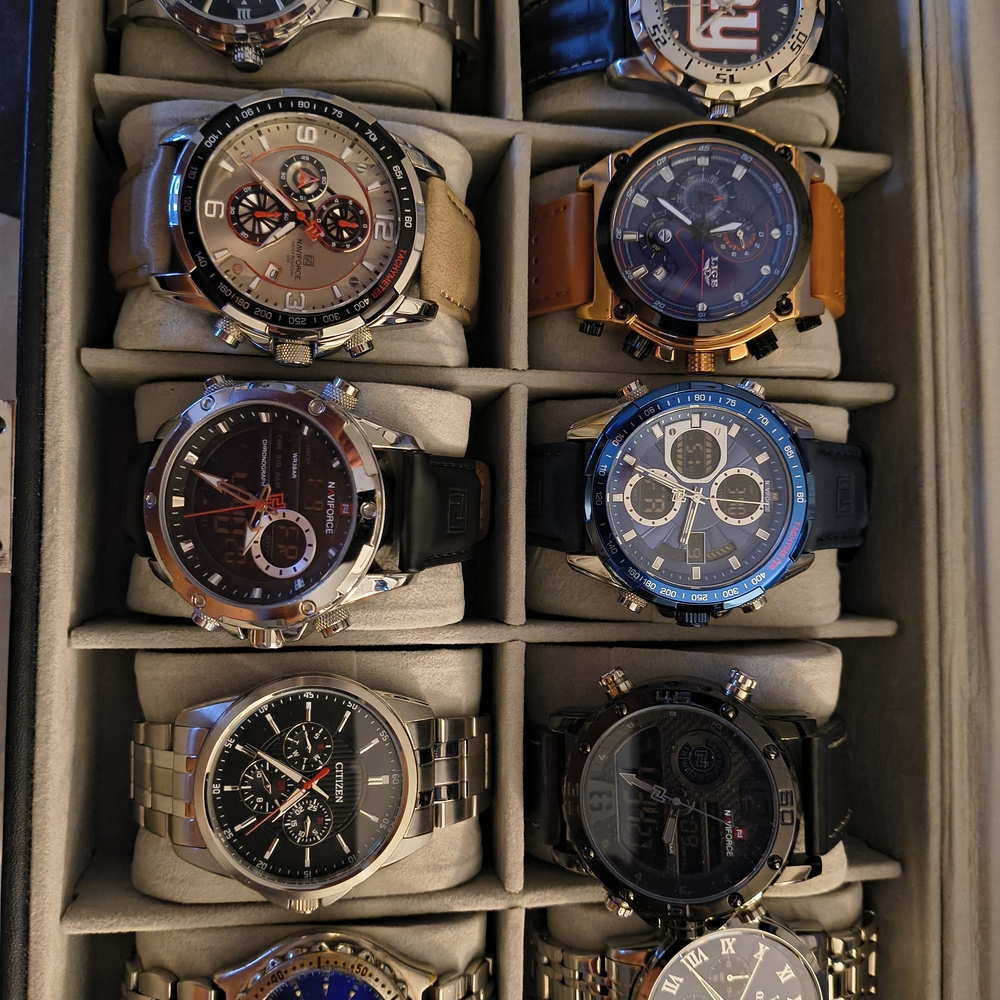 Men's Watch Collection with Various Colors